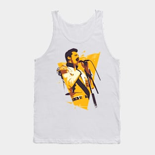 Iconic Vocalist - Yellow Backdrop - Rock Music Tank Top